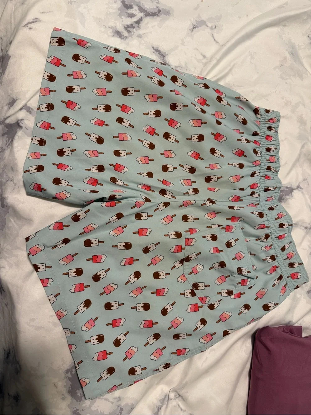 abercrombie kids Mint Popsicle Print & Plum Swim Trunks - 2-Pack